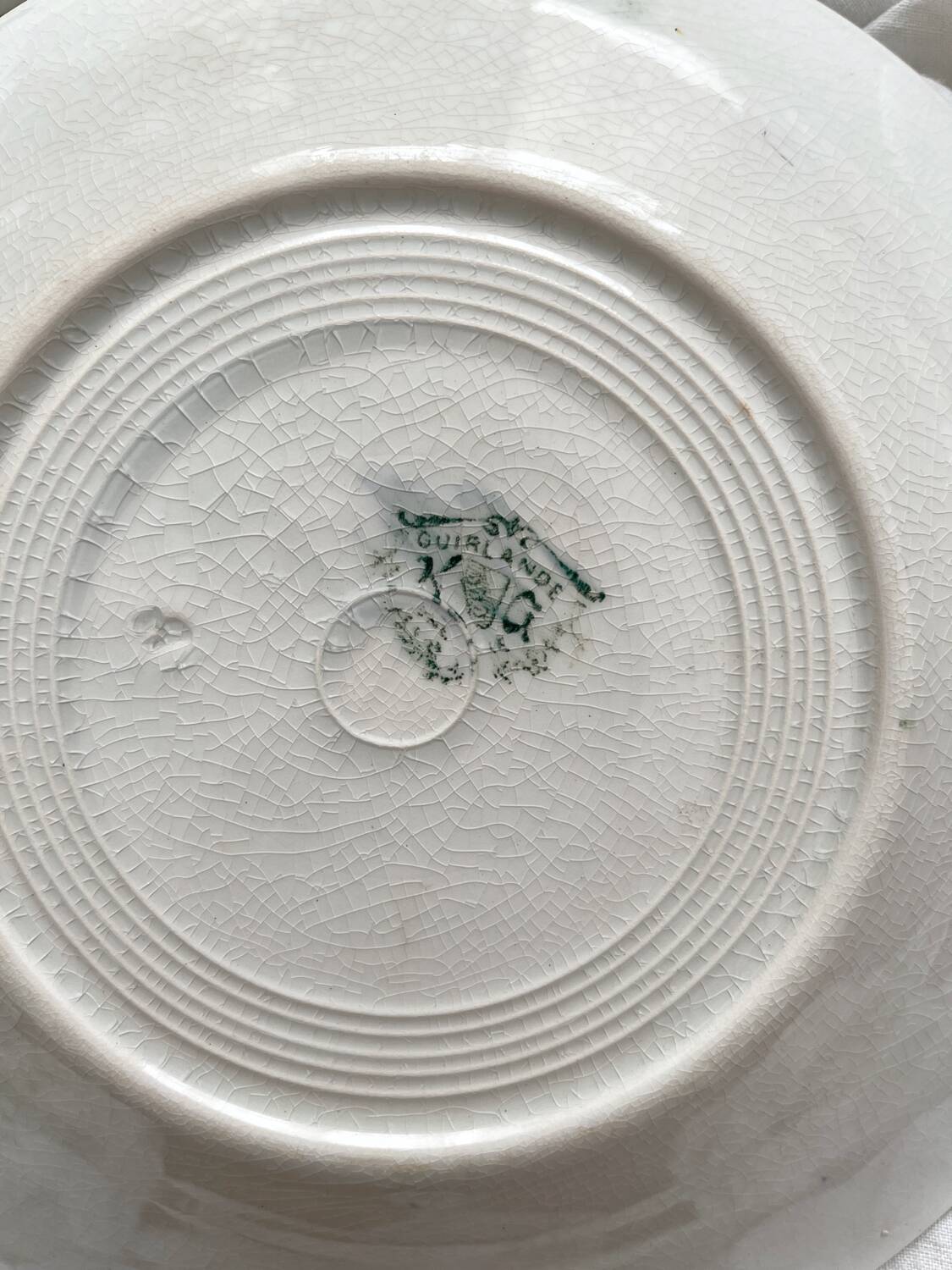 12 Lunéville "Garland" ironstone dessert plates