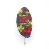 Vintage Oval Coffee Table by Stil Keramos with a Colored Lacquered Ceramic Top