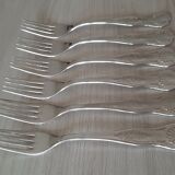 Set of 6 silver metal forks
