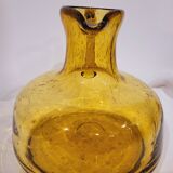 Carafe en verre bullé ambrée