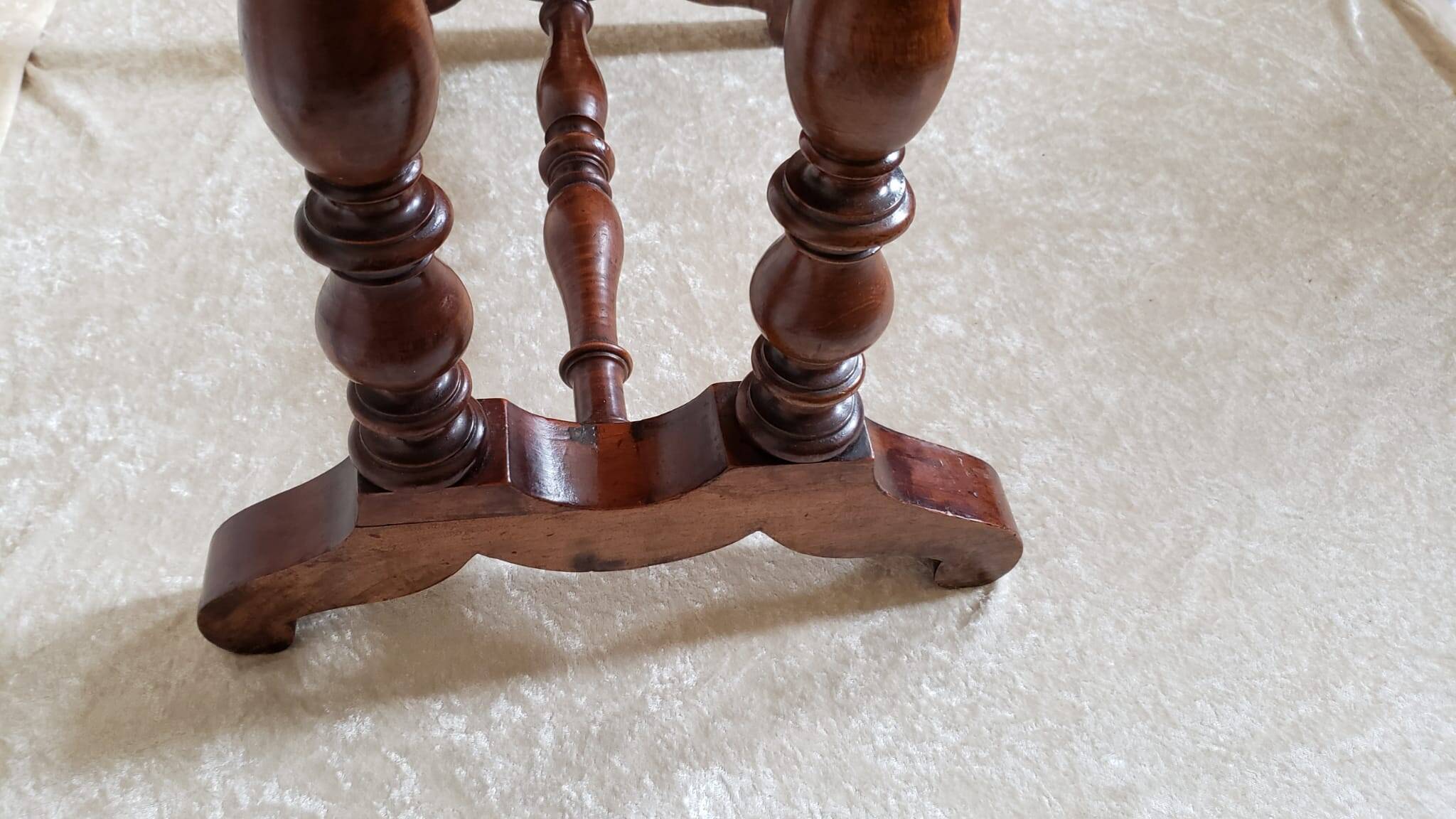 Walnut work table circa 1840.