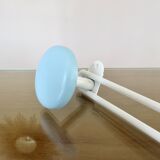 Metal coat rack, 3 colored hooks from the 60s and 70s
