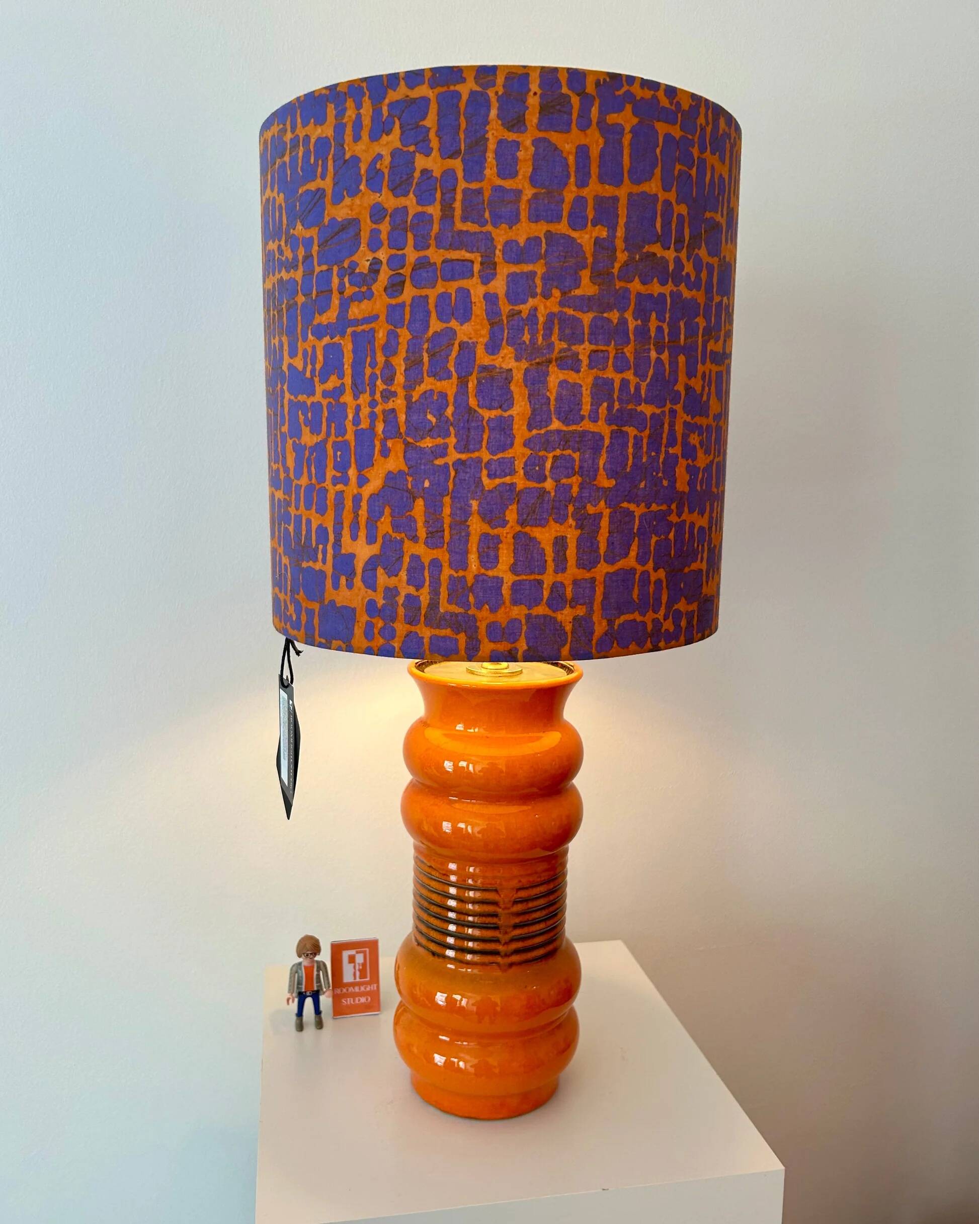 AK-Keramik: Lampe de table orange à partir d'un vase en céramique Mid Century