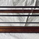 Art Deco wooden hat rack wall shelf with mirror