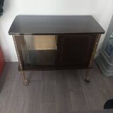 Vintage TV bar cabinet on casters