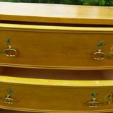Old bohemian chest of drawers from the 30s with its floral prints in solid wood
