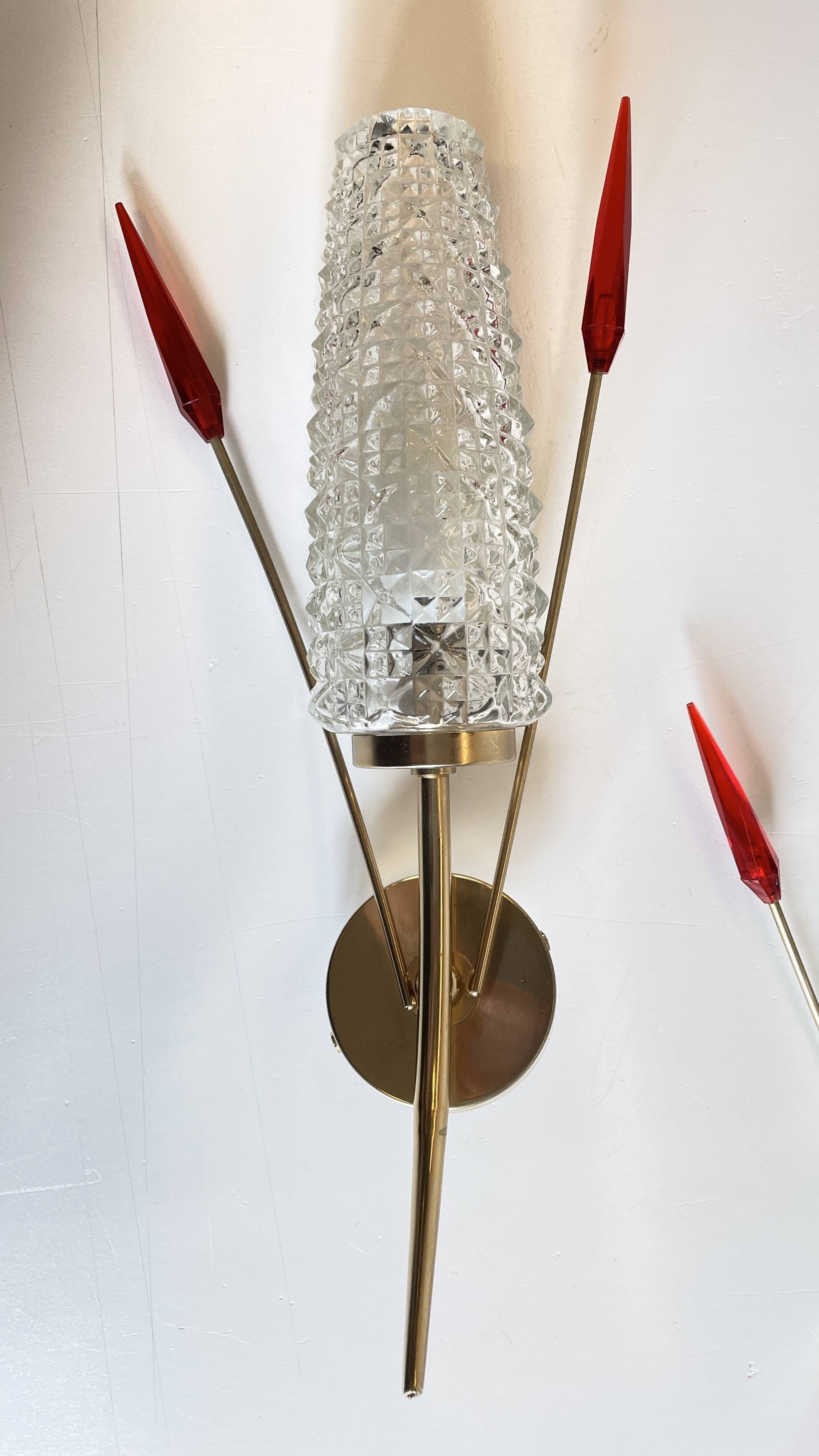 Pair of retro 60s wall lights