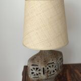 Openwork ceramic lamp inspired by Capron signed