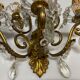 Large Bronze and Crystal Wall Sconces, Set of 2, Italy, 1950s