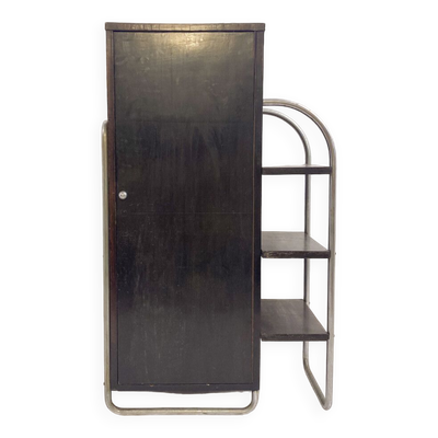 Meuble moderniste en bois et métal tubulaire, années 1920