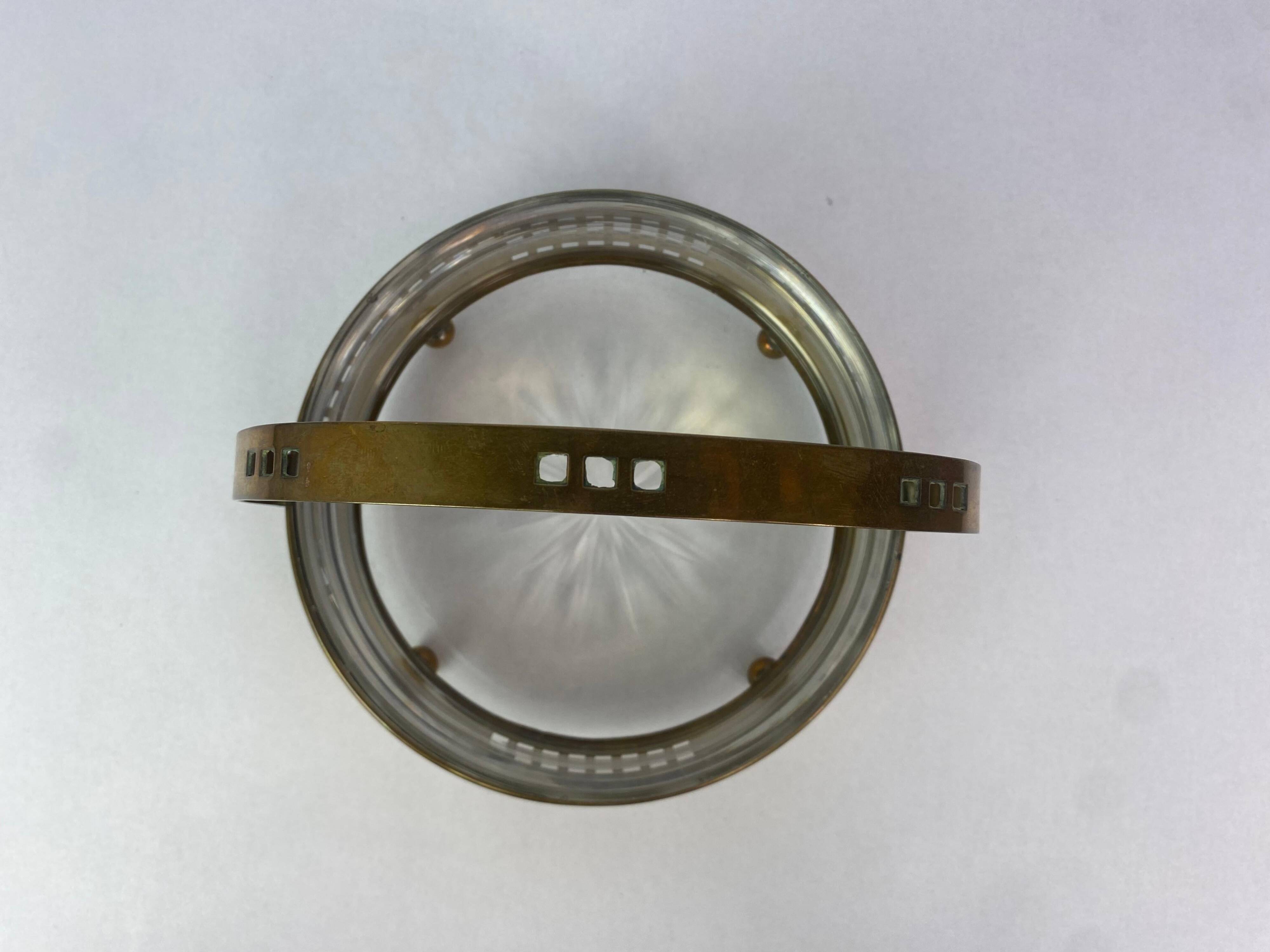 Secessionist brass baskets and toothpick holder by Hans Ofner/Josef Hoffmann