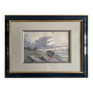 Tableau Aquarelle ''Paysage - cadre