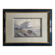 Watercolour painting "Wild Landscape" early 20th century + frame