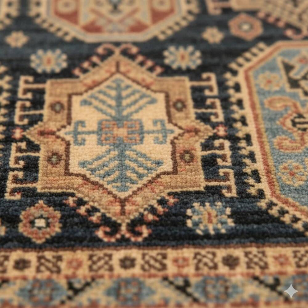 Beige and black Persian rug AJNA - Wool