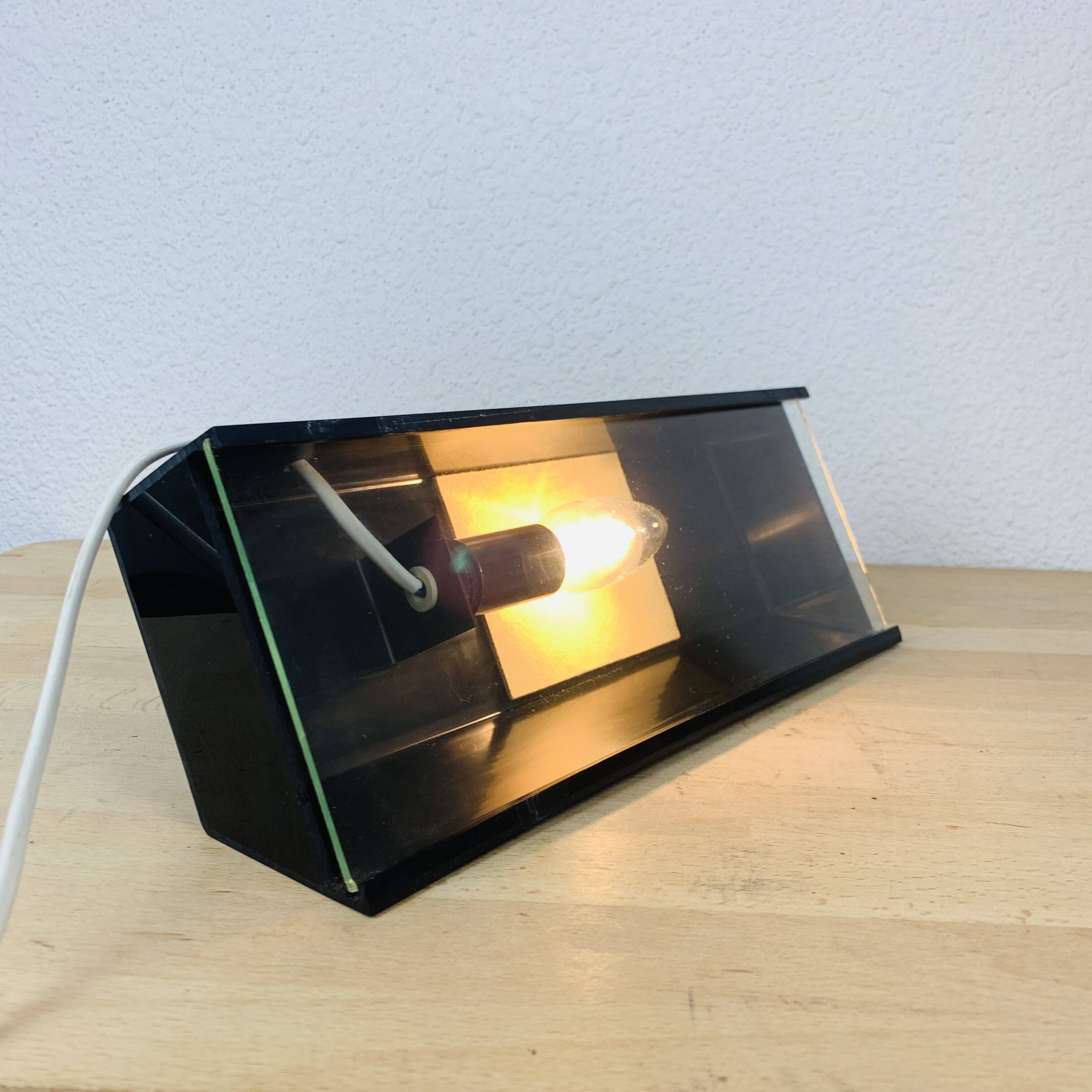 70s geometric glass lamp