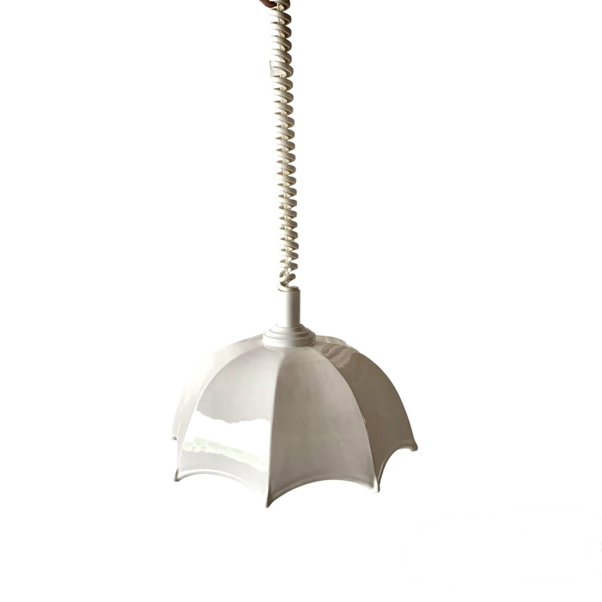Vintage white ceramic up-and-down pendant light