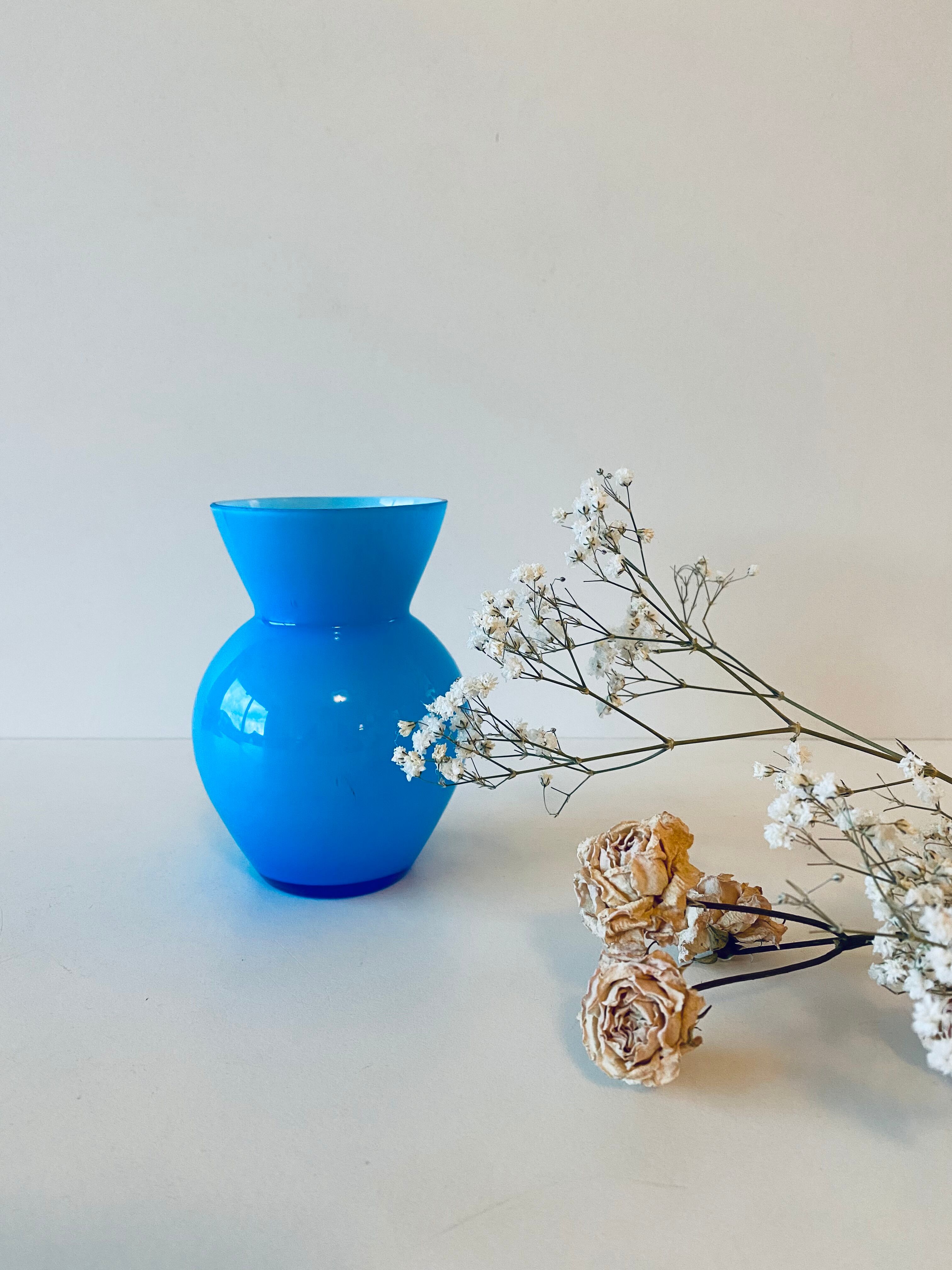 Blue glass vase