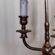 three-light candelabra lamp in metal and gilded brass, bouillotte lamp