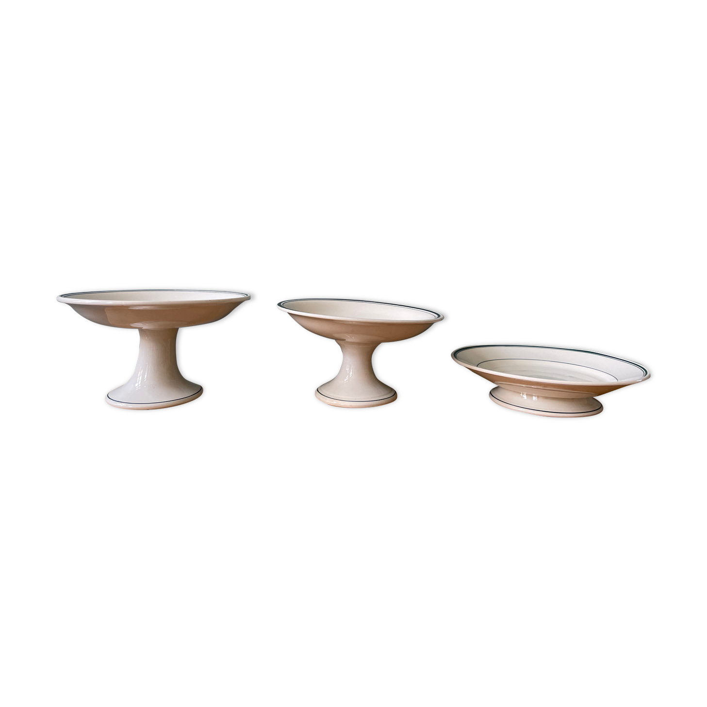 Lot of 3 old compotiers, late nineteenth