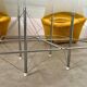 Old Italian design architectural coffee table from the 70s vintage glass and metal