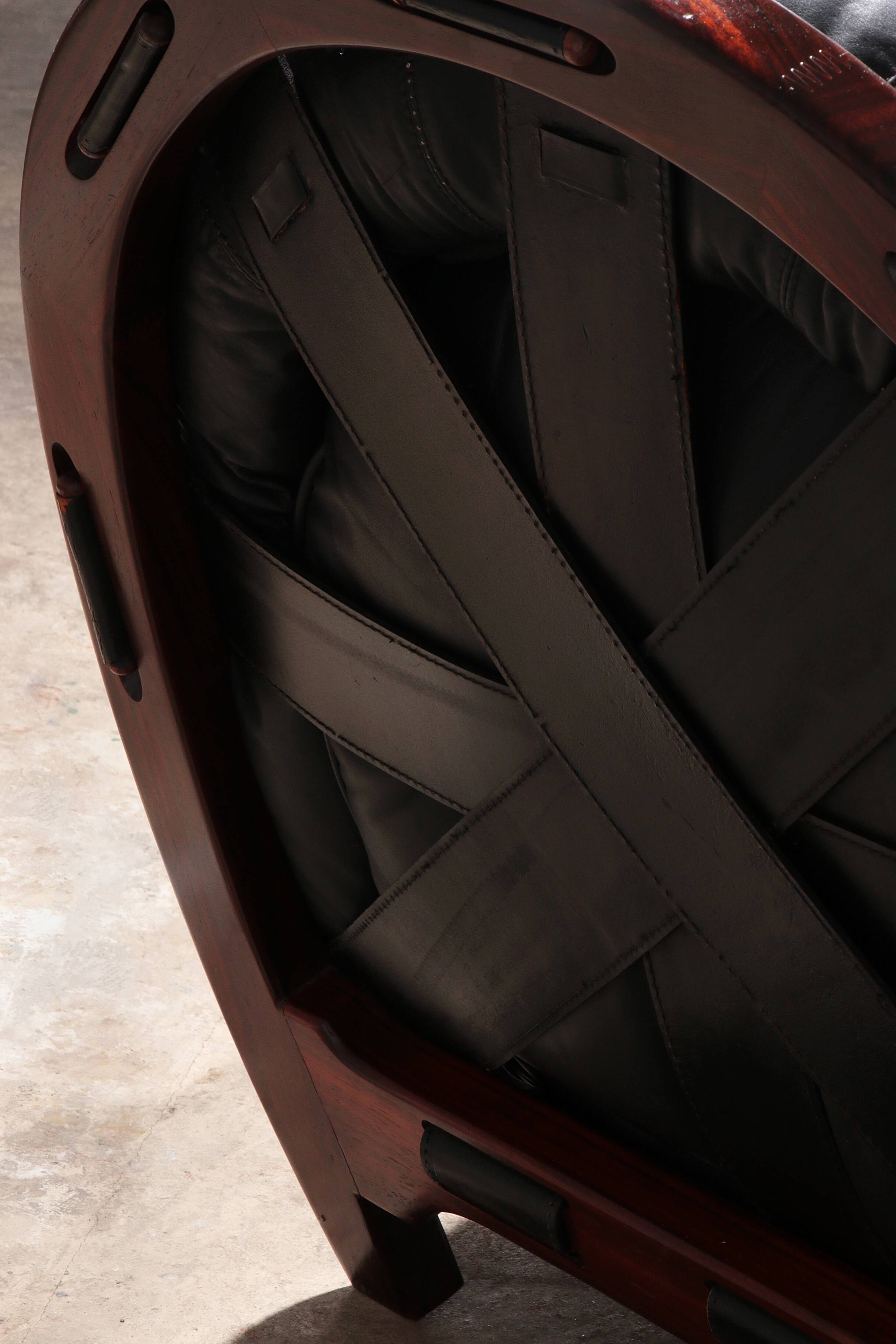 Luciano Frigerio "Rancero" Leather Lounge Chair - 1970s Italian Design