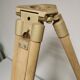 Raw / stripped wooden tripod, vintage industrial lamp base