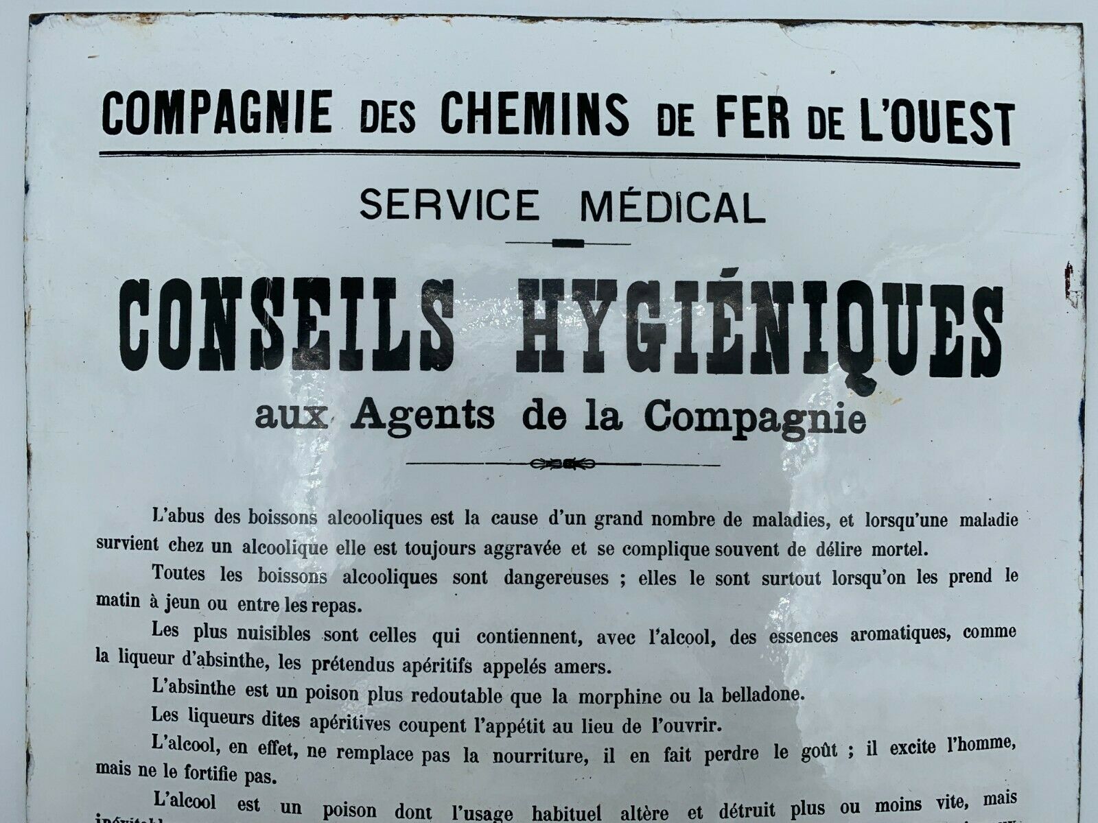 PLAQUE EMAILTHE WEST DUNOIS RAILWAY COMPANY PARIS