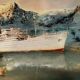 Oil on canvas Alain Chaussois (1950-2018) – Ocean liner Arcadia in the