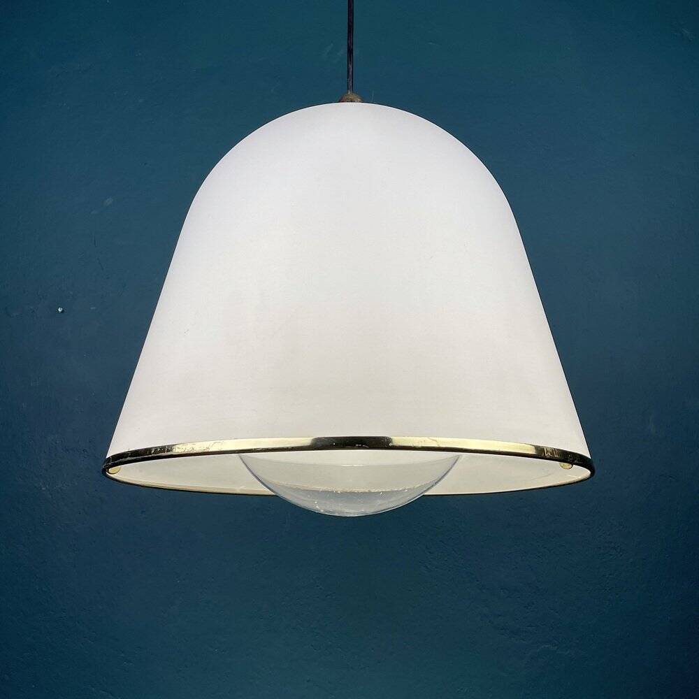 White Italian suspension lamp Kuala by Franco Bresciani for Guzzini Italy, 1970s.