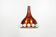 Vintage Scandinavian brass and glass pendant chandelier