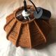 Vintage orange rope pendant light from the 70s