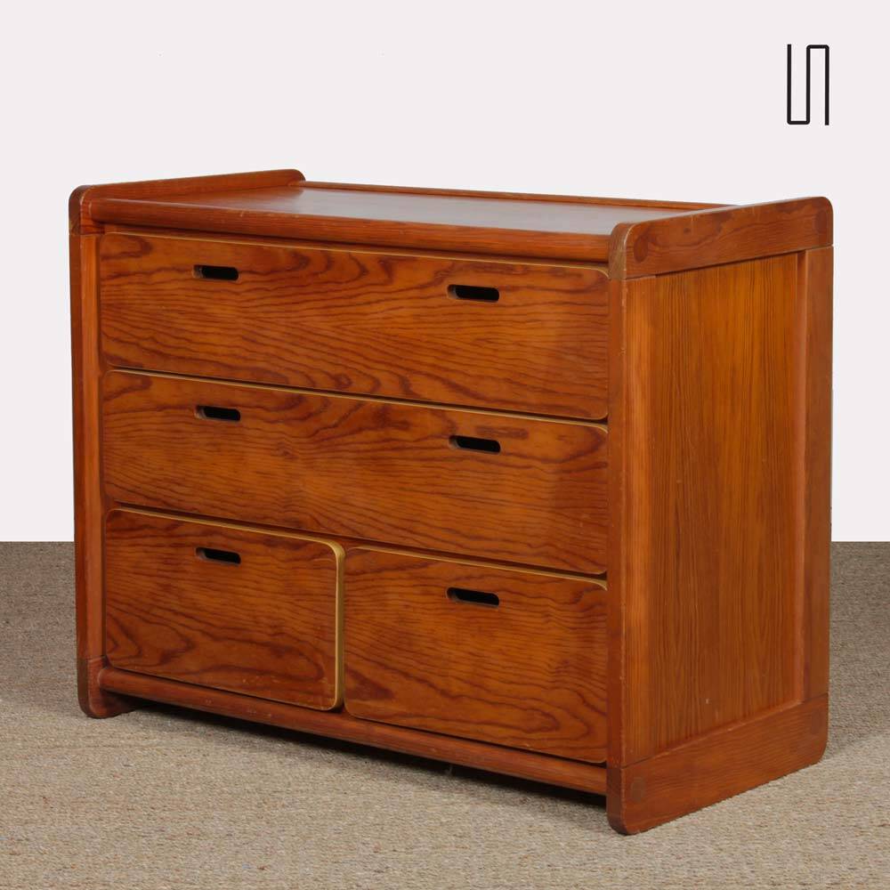 Vintage pine chest of drawers from the 1980s