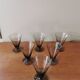 Set of 6 art deco smoked glass glasses