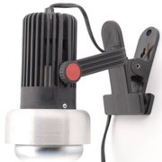 Clip lamp or wall lamp in aluminum and black plastic, 1980s