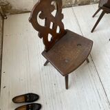 Pair of brutalist Alsatian mountain chairs 19th