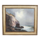 Seascape With Cliffs, Oil On Canvas, Italy, 20th Century