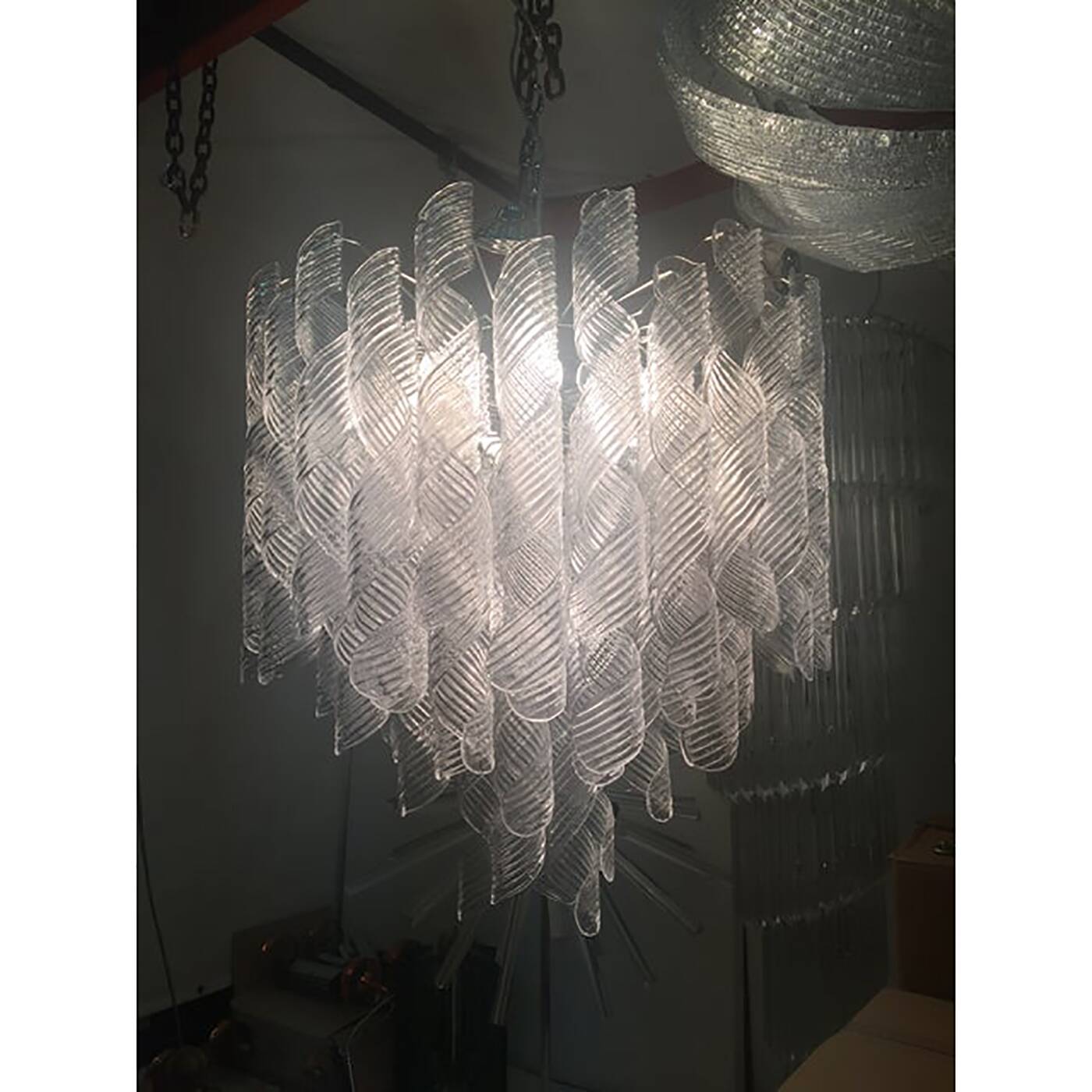 Murano Glass Sputnik Chandelier With Swirling Italian Glass