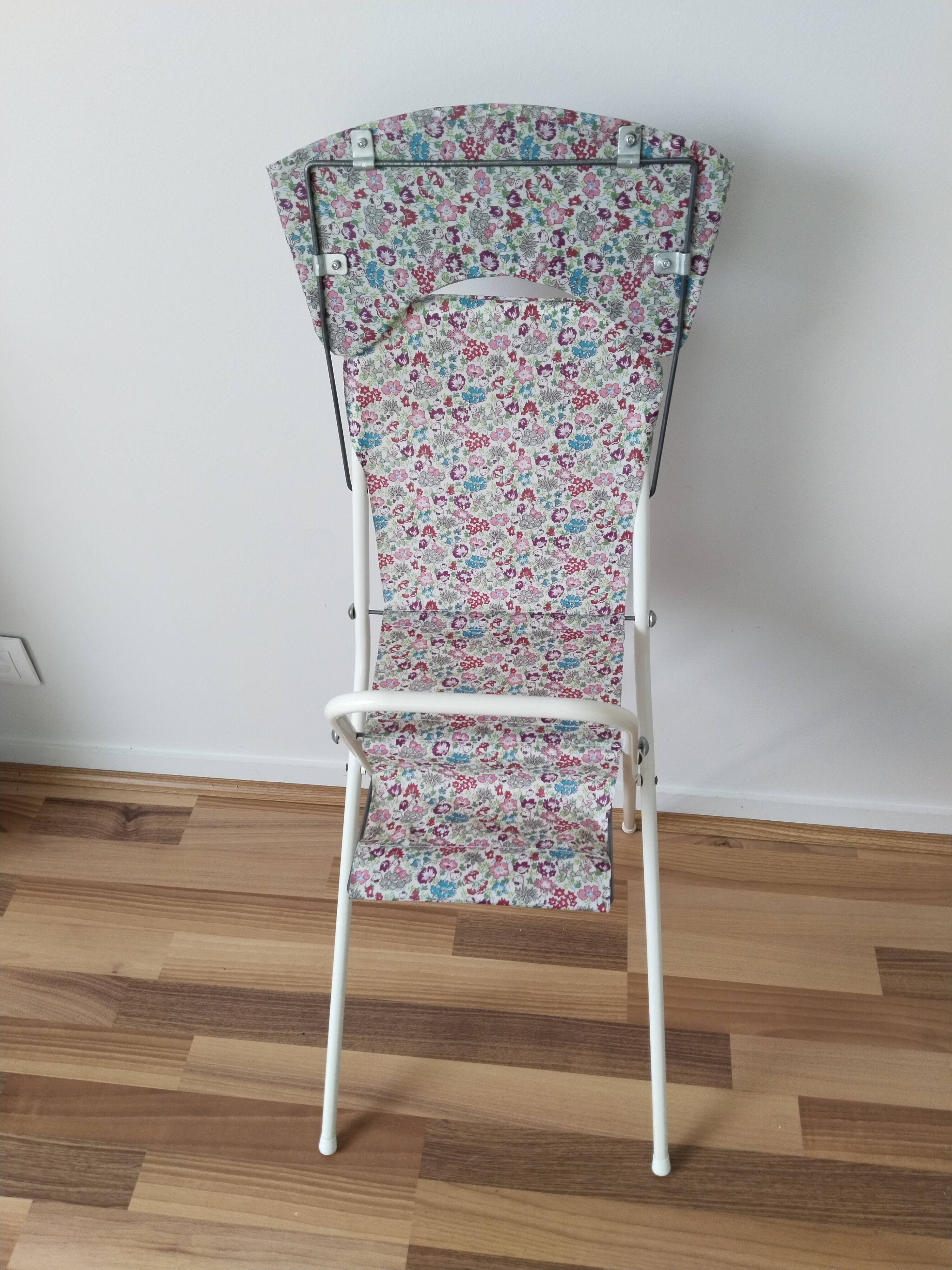 Vintage doll high chair, Japanese coated Liberty Hello Kitty