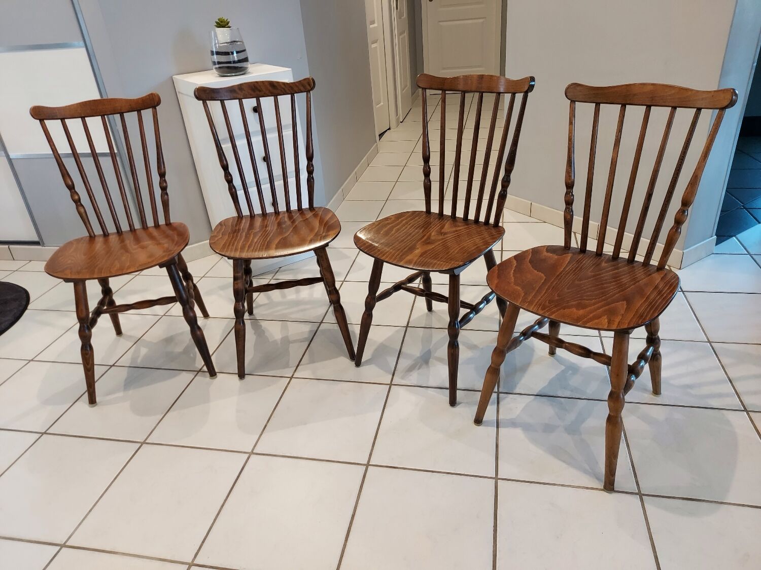 Set of 4 Baumann bistro chairs from the 1970s