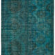 Handmade oriental unique 1980s 297 cm x 390 cm turquoise wool carpet