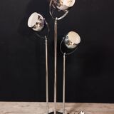Lampadaire vintage acier chromé à trois spots