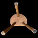 Antique solid wood tripod farm stool – Milking stool
