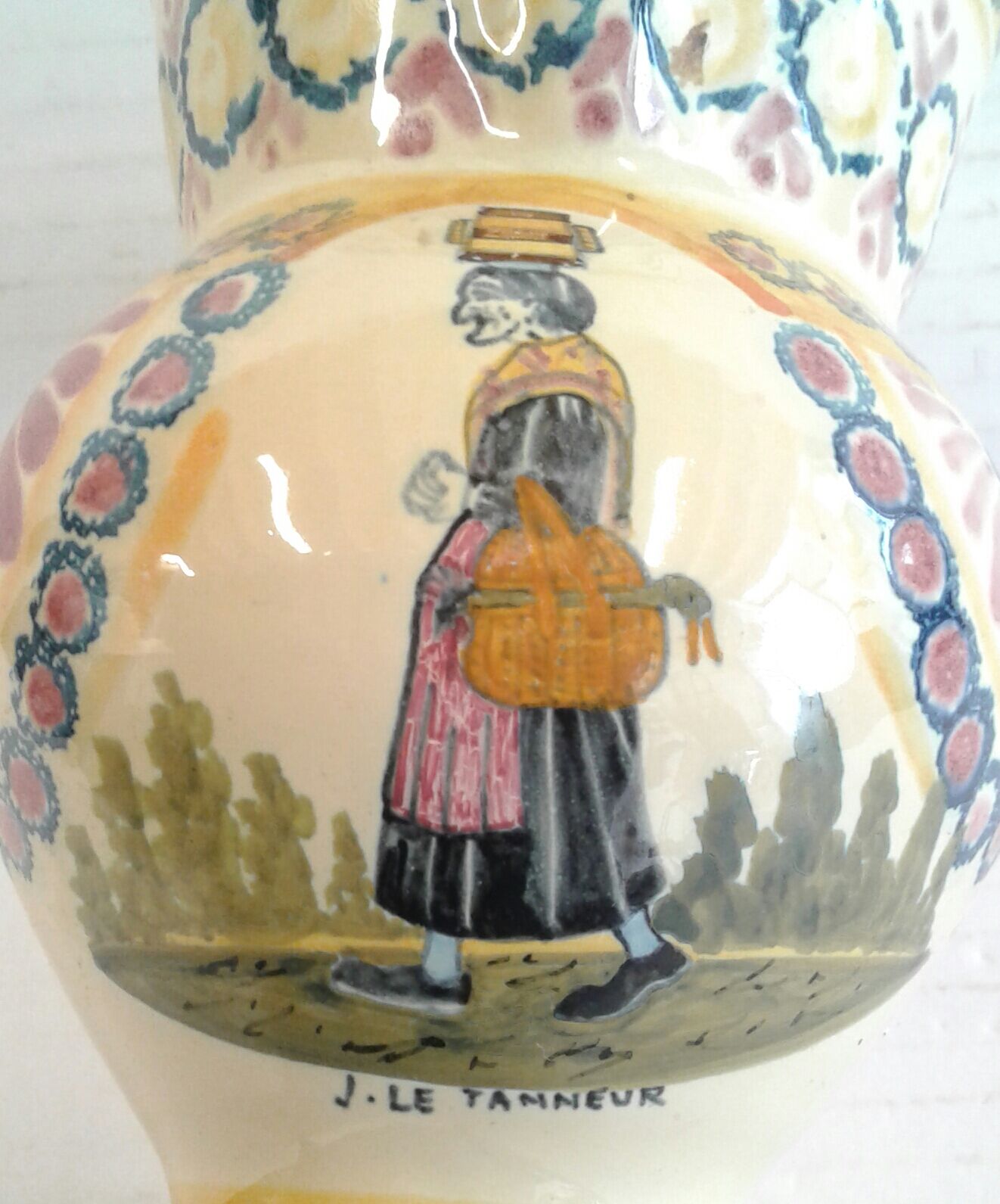 Vintage Arcachon earthenware pitcher