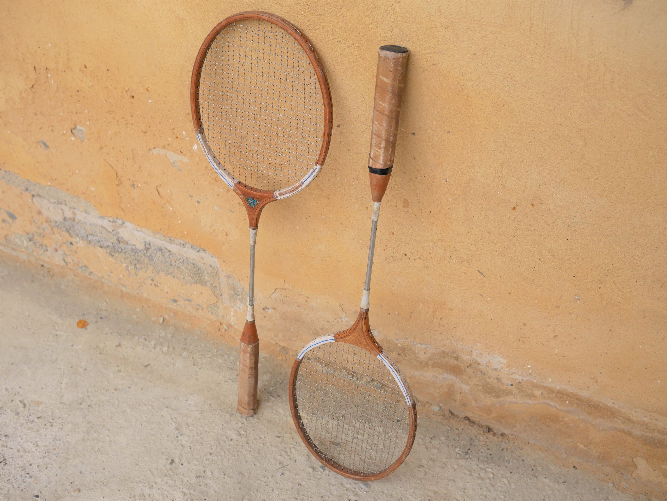 Pair of vintage badminton rackets