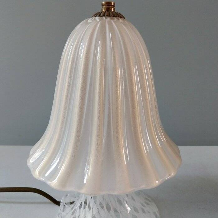 Set of 2 filigree Murano glass lamps