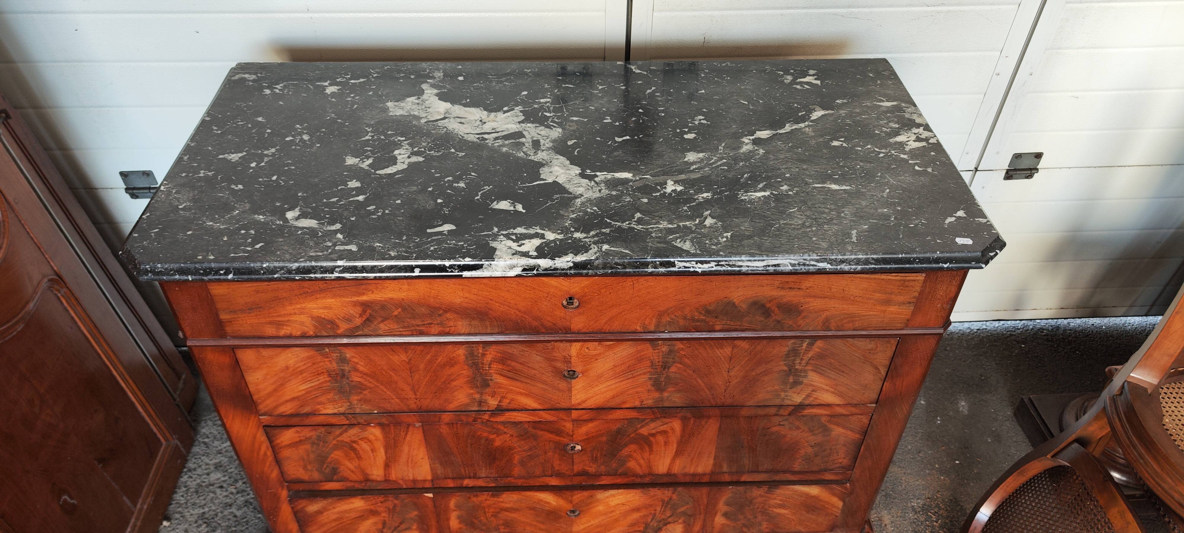 Old Louis Philippe style four-drawer chest of drawers