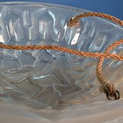 Old Degué Compiegne Chandelier Art Deco suspension white glass paste Numbered