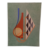 Lithographie de César Doméla (1900-1992), Composition, 1977, Art abstrait