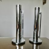 Pair of chrome "Grin Luz" lamps by Luis Pérez de la oliva, Spain, 1973