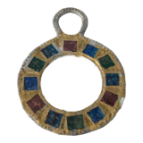 Vintage lead and talosel mirror by Iréna Jaworska 70s